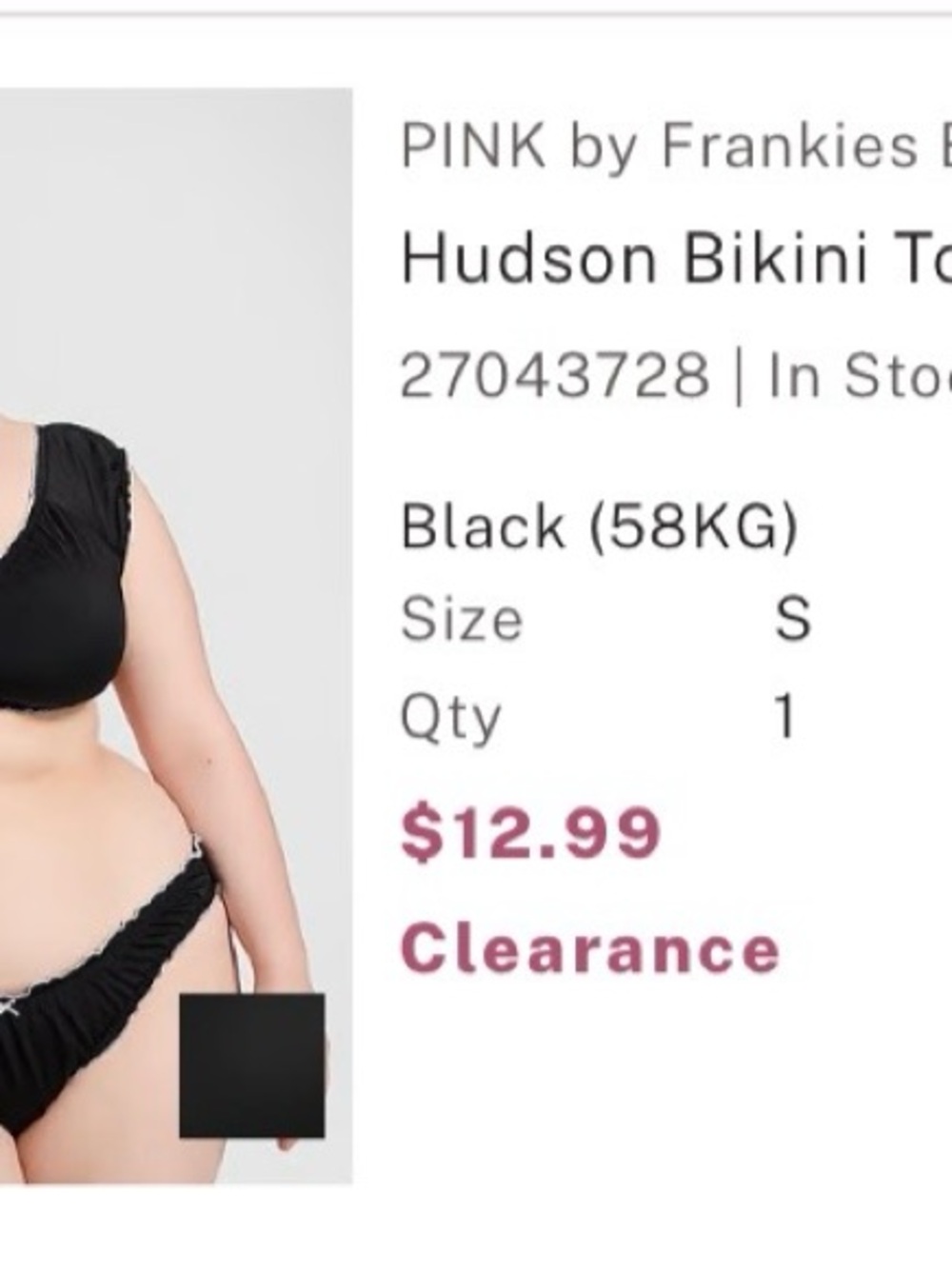 Frankie's Bikinis Black Bikini Set